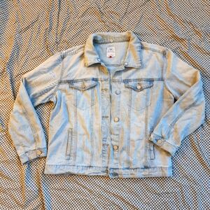 Light Wash Distressed Jean Jacket